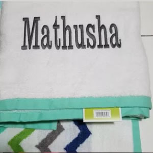 Custom embroidered towels